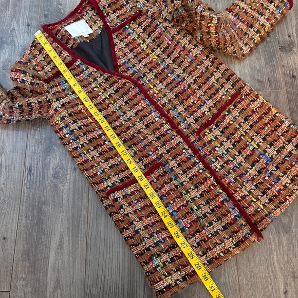 Anthropologie Ett:Twa Harlequin Tweed Blazer long line jacket - Picture 16 of 16